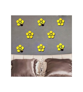 ÇİÇEK006 MODEL MODERN TASARIM MDF ÜZERİ AKRİLİK DUVAR DEKORASYON ÜRÜNLERİ GOLD RENK 8AD X 10CM