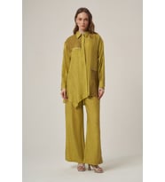FTZ Women Kadın Rahat Kalıp Asimetrik Kesim Takım Olive 31149