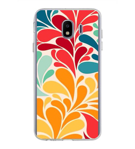 PrintiFy Samsung Galaxy J4 ile Uyumlu 1mm Slim Fit Retro Colors 5 Baskılı Şeffaf  Kılıf
