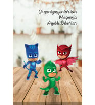 Pj mask Ayaklı Pano Seti ( Ayaklı Dekor Pano ) (Masaüstü) ** Kalın Kağıt