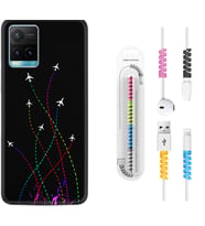 Vivo Y11S Y21S Y20 Y20S Y70 Kılıf Kablo Koruma Spiral Silikon Line Planet 1736