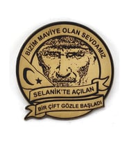 ATATÜRK Deri PEÇ BİZİM MAVİYE OLAN SEVDAMIZ- Arma - Askeri Patch