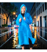 1 ADET YÜKSEK KALİTE MAVİ YAĞMURLUK KIZ ERKEK YAĞMURLUK ŞAPKALI ÇITÇITLI YAĞMURLUK UNISEX RAIN COAT