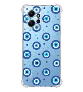 PrintiFy Xiaomi Redmi Note 12 4G Uyumlu Nazar Boncuğu 1 Baskılı Şeffaf Köşe Korumalı Antişok Kılıf