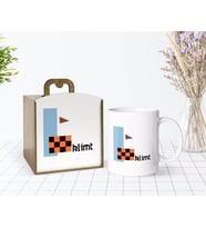 BK Gift Ahşap Kutuda Klimt Style Tasarımlı Beyaz Kupa Bardak-1