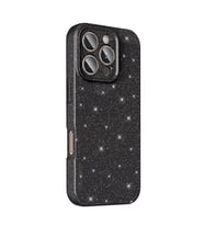 iPhone 16 Pro Kılıf Kamera Korumalı Simli Parıltılı Lüks Silikon (Siyah)