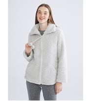 LCW DREAM Gri Gömlek Yaka Pelüş Kadın Pijama Üstü