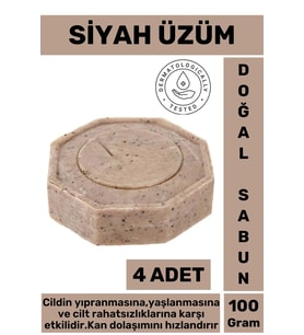 Özel Üretim Doğal Güzel Kokulu Yenileyici Cilt Onarıcı Yaşlanma Karşıtı Siyah Üzüm Sabunu 4 Adet