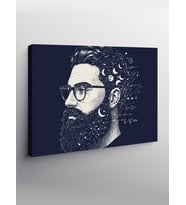 Kanvas Tablo Sakallı Gözlüklü Adam
