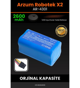 Arzum AR4301 Robotek X2 2600mAh Robot Süpürge Bataryası - Yüksek Yoğunluklu Li-ion Hücre