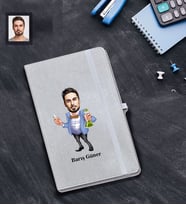 Kişiye Özel Öğretmen Karikatürlü Gri Defter Bay-18