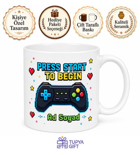 Retro Oyun Temalı Baskılı Porselen Kupa Bardak Gamer Hediye Nostaljik Mug