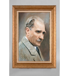 Çerçeveli Paspartulu Atatürk Tablo a620 (Gold)