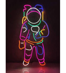 Astronot Neon Led Tabela Kafe Neon