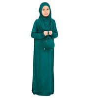 Kız Çocuk Namaz Elbisesi – Yumuşak Viskon Giyim Abaya & Hijab + Çanta Seti