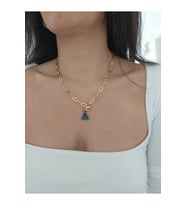 Kadın Harfi Yılbaşı Christmas Temalı Gold Kolye (Tüm harfler mevcuttur)