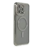 iPhone 15 Pro Kılıf Joke Simli Magneticsafe Kılıf - Gri