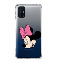 Samsung Galaxy M31s  Köşe Korumalı Antişok Kapak Minnie Mouse Tasarımlı Şeffaf  Kılıf