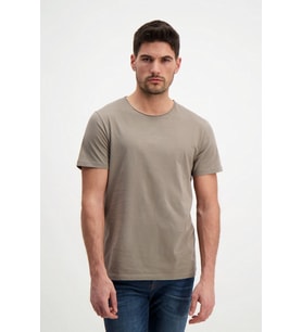 Kahverengi Erkek Yıkamalı Basic T-shirt