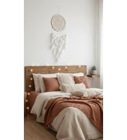 Düş Kapanı Makrome Dreamcatcher Ekru Kuş Tüyü Rüya Kapanı Duvar Süsü Elişi