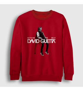 Presmono Unisex Kırmızı Beat Müzik Dj David Guetta Sweatshirt 489248tt