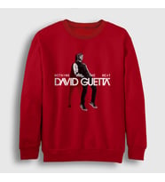 Presmono Unisex Kırmızı Beat Müzik Dj David Guetta Sweatshirt 489248tt