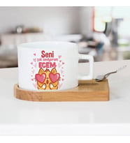 Kişiye Özel Minnoş Kedicik Sevgililere Özel Çay Fincanı
