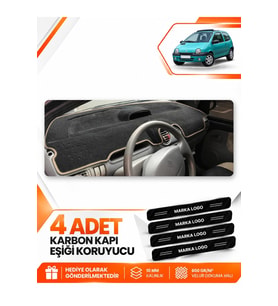 RENAULT TWINGO (1998-2000) Uyumlu Ön Torpido Koruma Kılıfı Halısı - Siyah Bej
