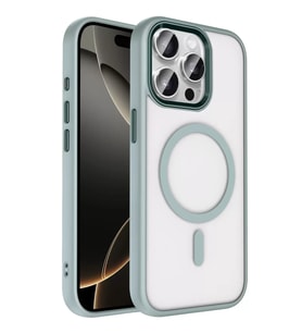 Northcity iPhone 15 Pro Max ile Uyumlu Magsafe Kapak - Gri Askeri Sınıf Koruma