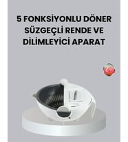 Döner Mekanizmalı 5’I 1 Arada Süzgeçli Rende Sebze Meyve Doğrama