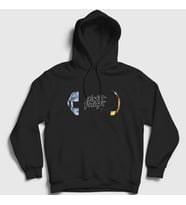 Presmono Unisex Siyah Memories Daft Punk Kapüşonlu Sweatshirt 60180tt