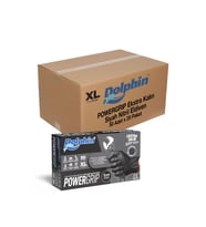 Dolphin Nitril PowerGrip Ekstra Kalın Elmas Dokulu Eldiven Siyah XL Büyük Boy - 50'li 10 Paket