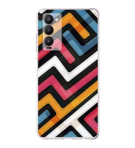 PrintiFy Tecno Camon 18P Uyumlu Kamera Korumalı Labirent Grafiti Tasarımlı Şeffaf Silikon Kılıf