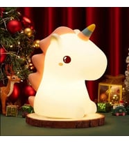 Karikatür Unicorn Gece Yatak Odası Lambaları Sevimli Silikon Şarj Edilebilir