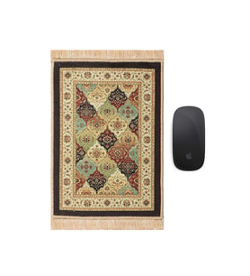 Bursa İpek Siyah Dekoratif Küçük Halı Mousepad