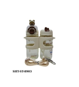 Shotay ST-8903 330ml+450ml Çift Kullanım Pipetli Beyaz Matara
