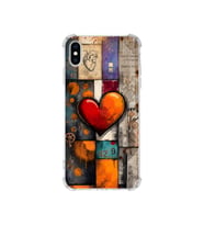 PrintiFy Apple iPhone Xs Max ile Uyumlu Düşlerin Dansı Serisi Zamanın Kalbi Tasarımlı Uv Baskılı Köşe Korumalı Antişok Kılıf