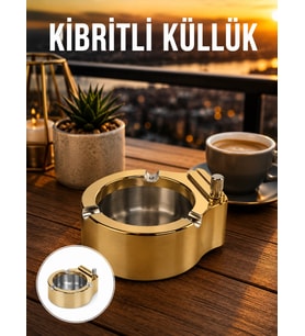 Çakmaklı Küllük Paslanmaz Metal Dayanıklı Tasarım Yeni Nesil