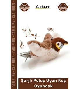 #Petshop Kedi Avcılık İçgüdüsü Tetikleyici Kanat Çırpan Sesli USB Şarjlı İpli Peluş Uçan Kuş Oyuncak