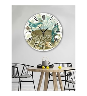 BİLGE LAZER Retro Tasarımlı Duvar Saati 35x35 Cm (Desenli)