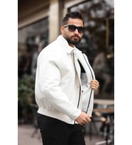 Old Money Culture Oversize Baharlık Kadife Ceket (Beyaz)