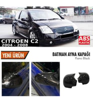 Cıtroen C2 Yarasa Ayna Kapağı Batman Parlak Siyah Piano Black
