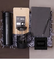 Premium Hediye Seti & Çelik Termos, French Press,  Defter, Kalem,