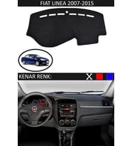 Fiat Linea 2007-2015 İçin Uygun Torpido Koruma Halısı Siyah Kenar Renk Siyah