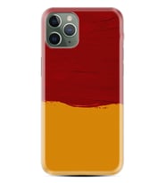 Apple iPhone 11 12 13 14 Pro Max Kılıf Desemli Silikon Sarı Kırmızı Boya 1708
