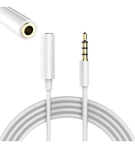 PowerMaster PM-17603 3.5 mm Erkek/Dişi 4 Boğumlu AUX Stereo Uzatma Kablosu 1 Metre