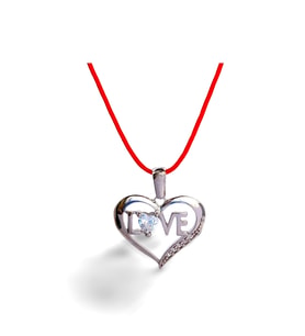 925 Ayar Gümüş Kırmızı İp Kalp Love Tasarım Kadın Choker Kolye 8