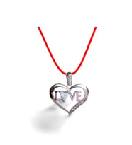 925 Ayar Gümüş Kırmızı İp Kalp Love Tasarım Kadın Choker Kolye 8