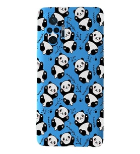 Xiaomi Redmi Note 10 Pro Uyumlu Lansman Kılıf Panda Tasarımlı İçi Kadife Kapak-Mavi (Şeffaf)