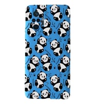 Xiaomi Redmi Note 10 Pro Uyumlu Lansman Kılıf Panda Tasarımlı İçi Kadife Kapak-Mavi (Şeffaf)